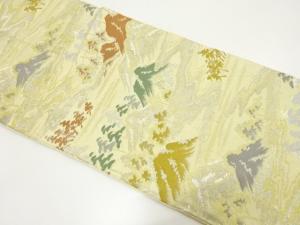 アンティーク　山並み風景模様織り出し袋帯（材料）